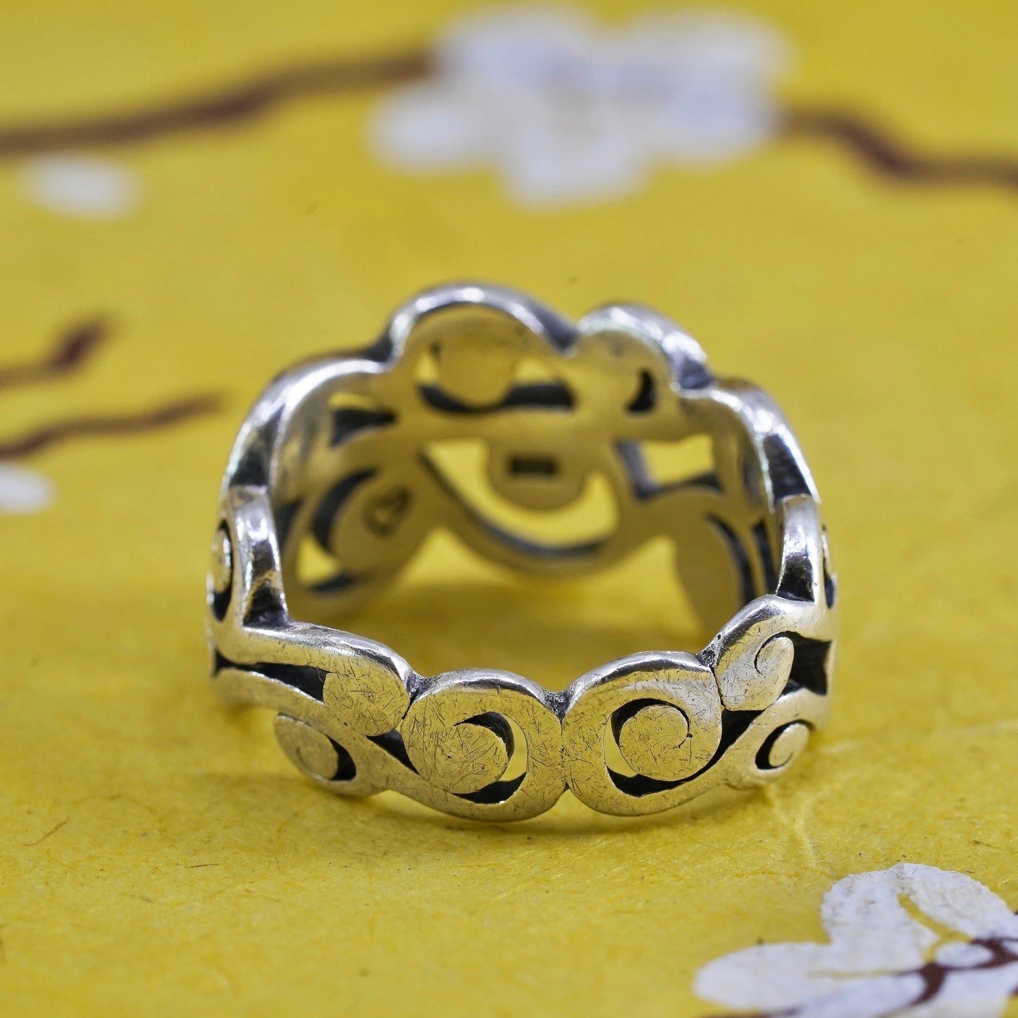 Size 5, vintage Brighton Sayan Sterling 925 silver handmade spiral swirly ring