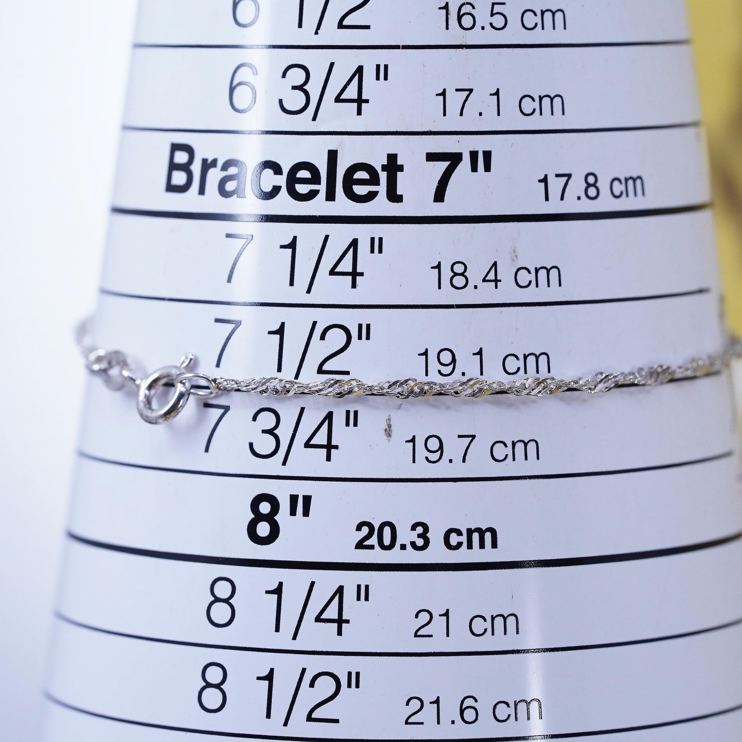 7.5”, 4mm, Vintage sterling 925 silver bracelet, twisted curb link bracelet