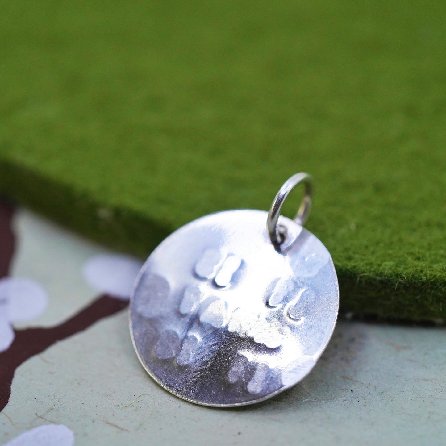 sterling silver handmade pendant, circle tag charm embossed “it is what it is”