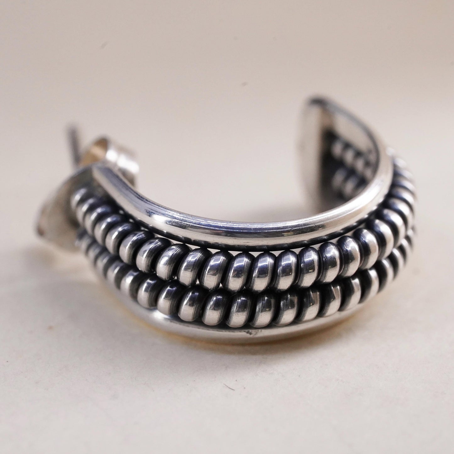 0.75”, Vintage sterling silver single earring, cable 925 huggie hoop