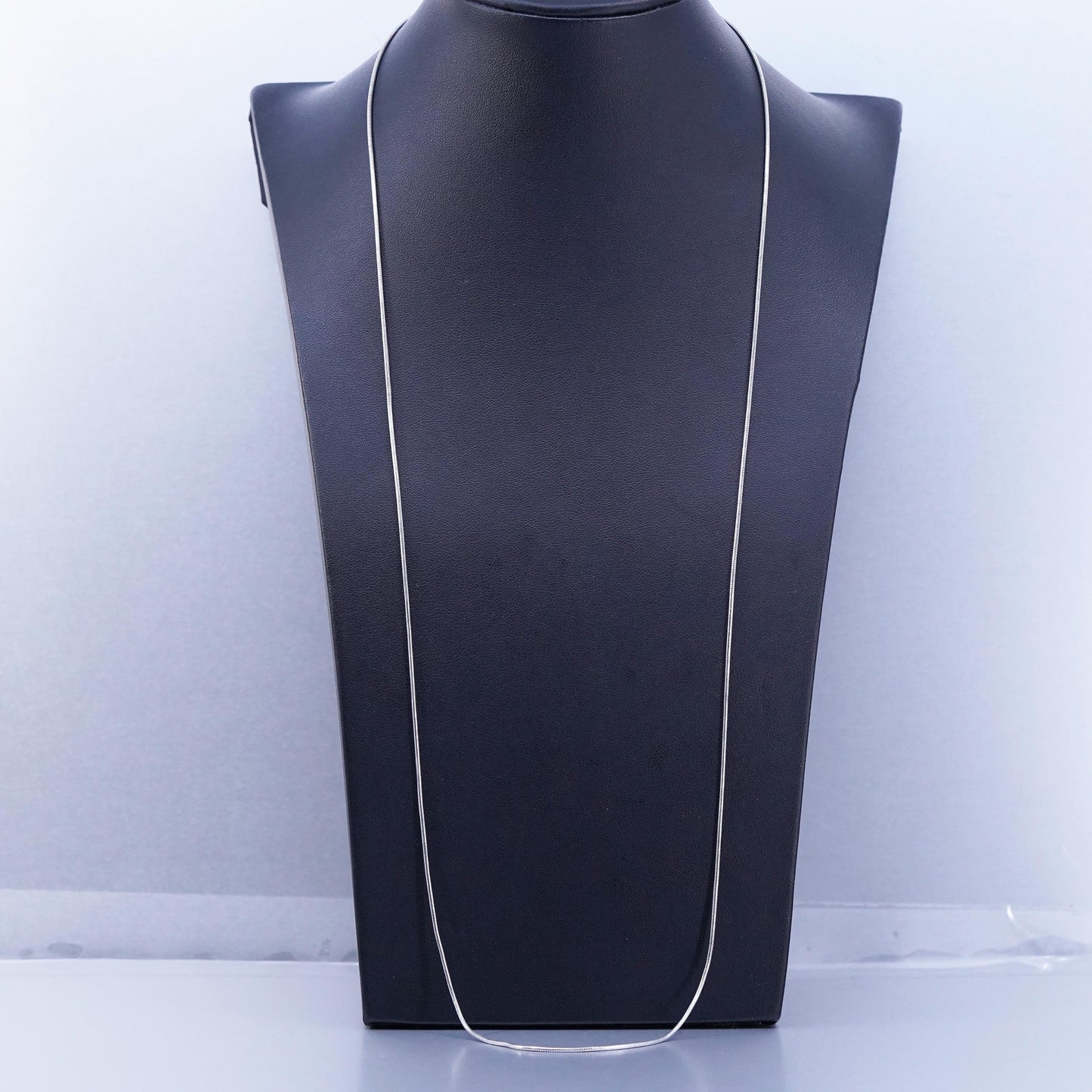 30” 1mm, vintage Italy Sterling 925 silver square snake chain necklace