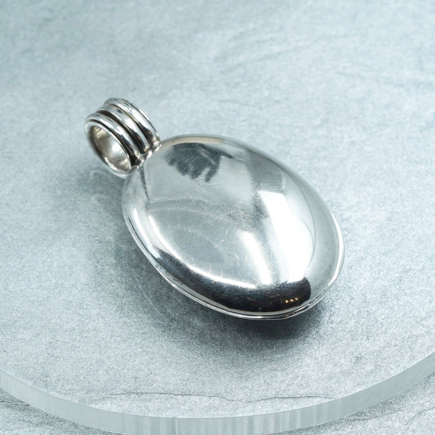 Silpada Oxidized Sterling 925 Silver Scroll Design Oval Locket Pendant S1392