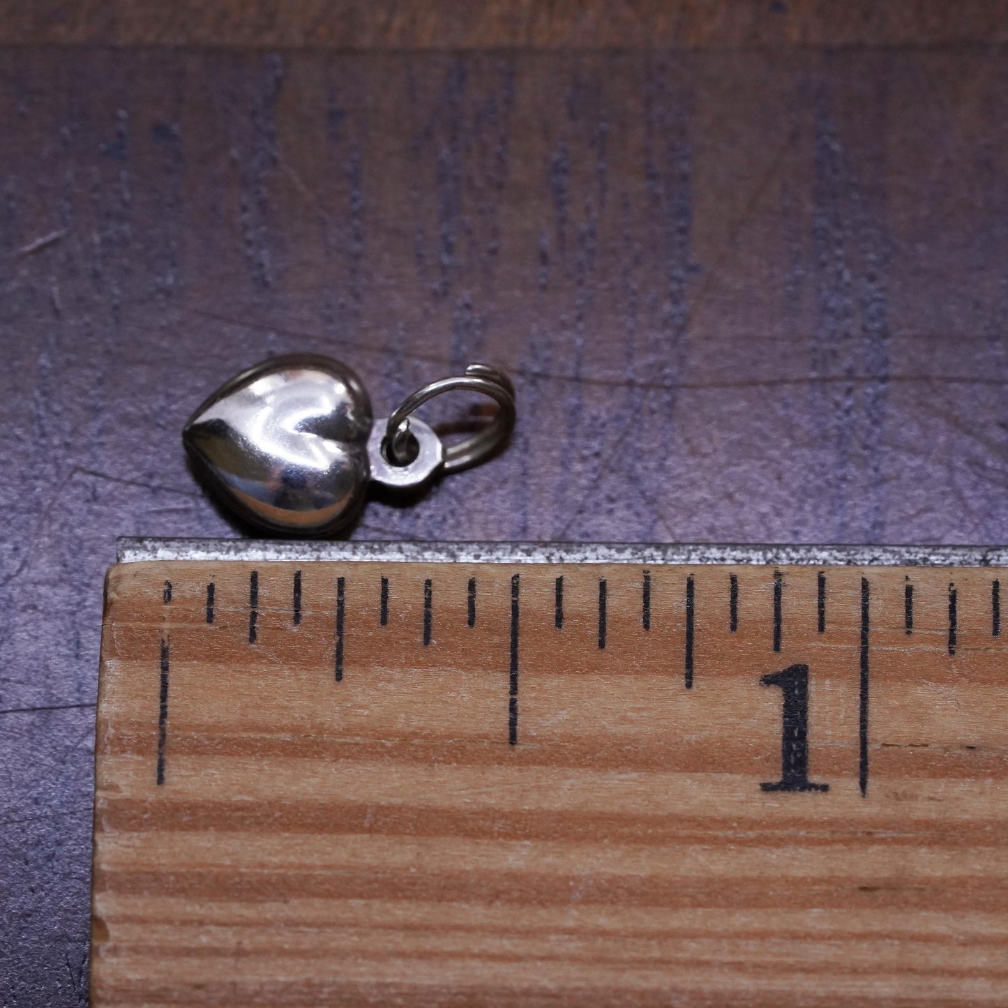 Vintage sterling silver heart tag charm, 925 pendant