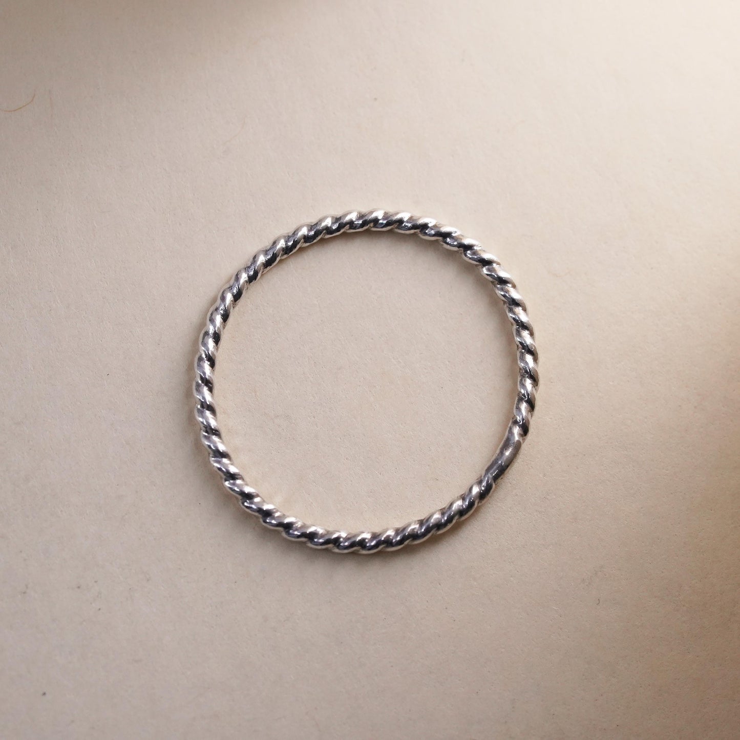 Size 6, vintage sterling silver handmade ring, 925 thin stackable band
