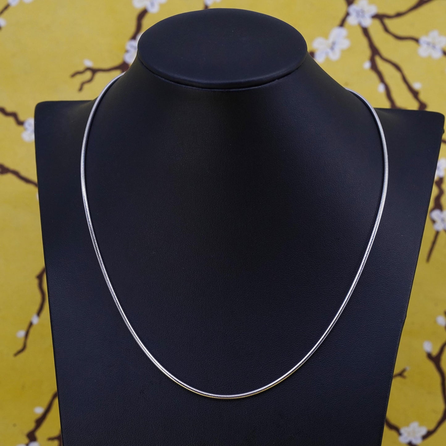18" 1.6mm, vintage AGI Sterling silver necklace, Italy 925 snake chain
