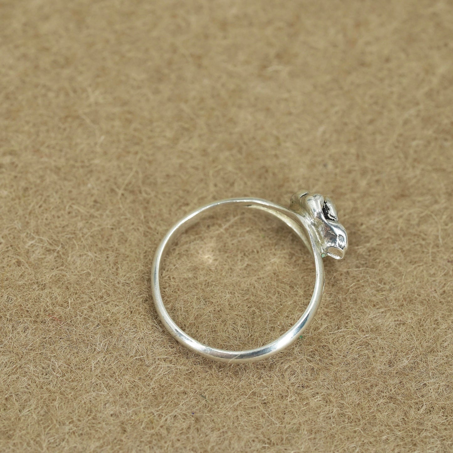 Size 6, vintage Sterling 925 silver handmade rose ring