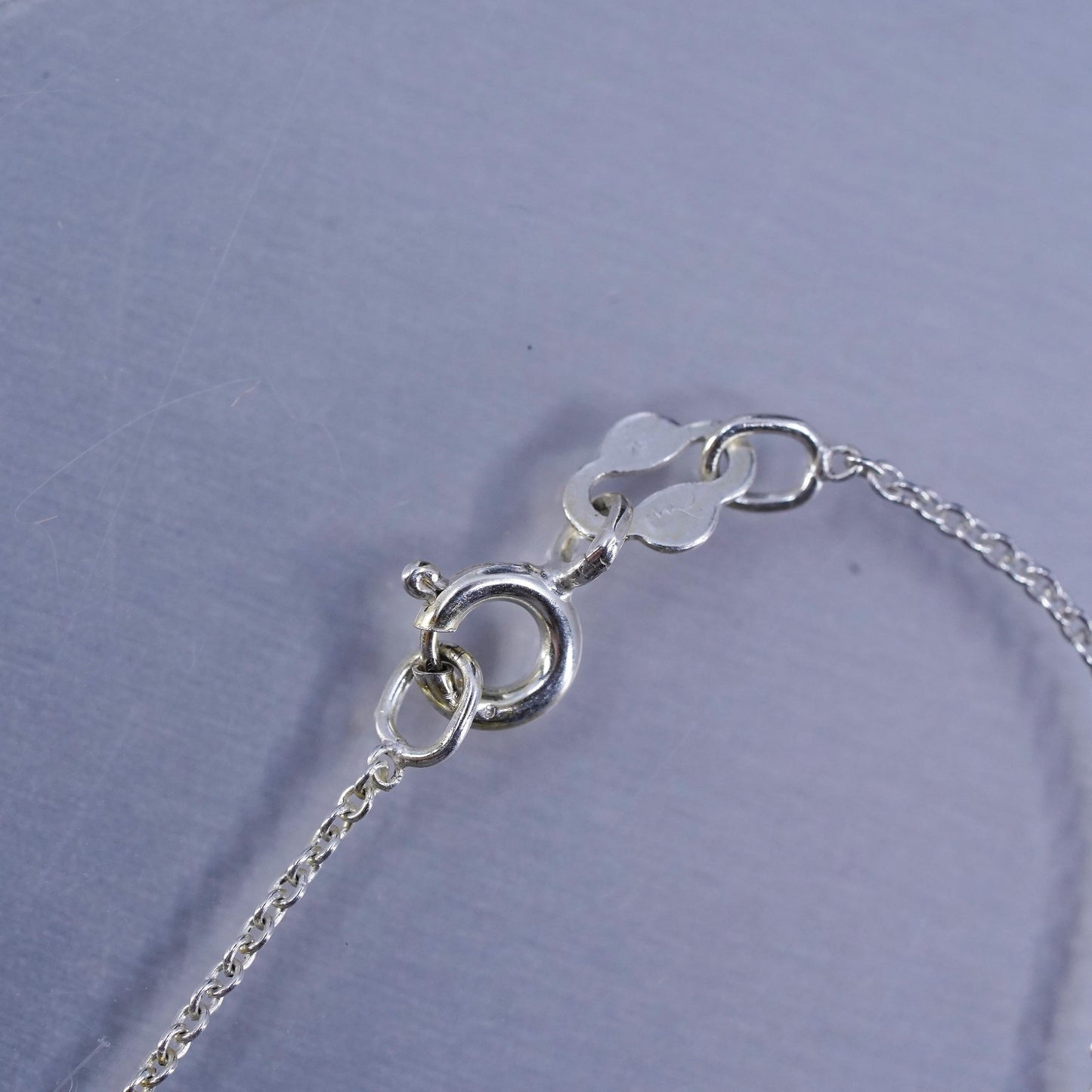 18”, Sterling 925 silver circle chain necklace with heart photo locket pendant