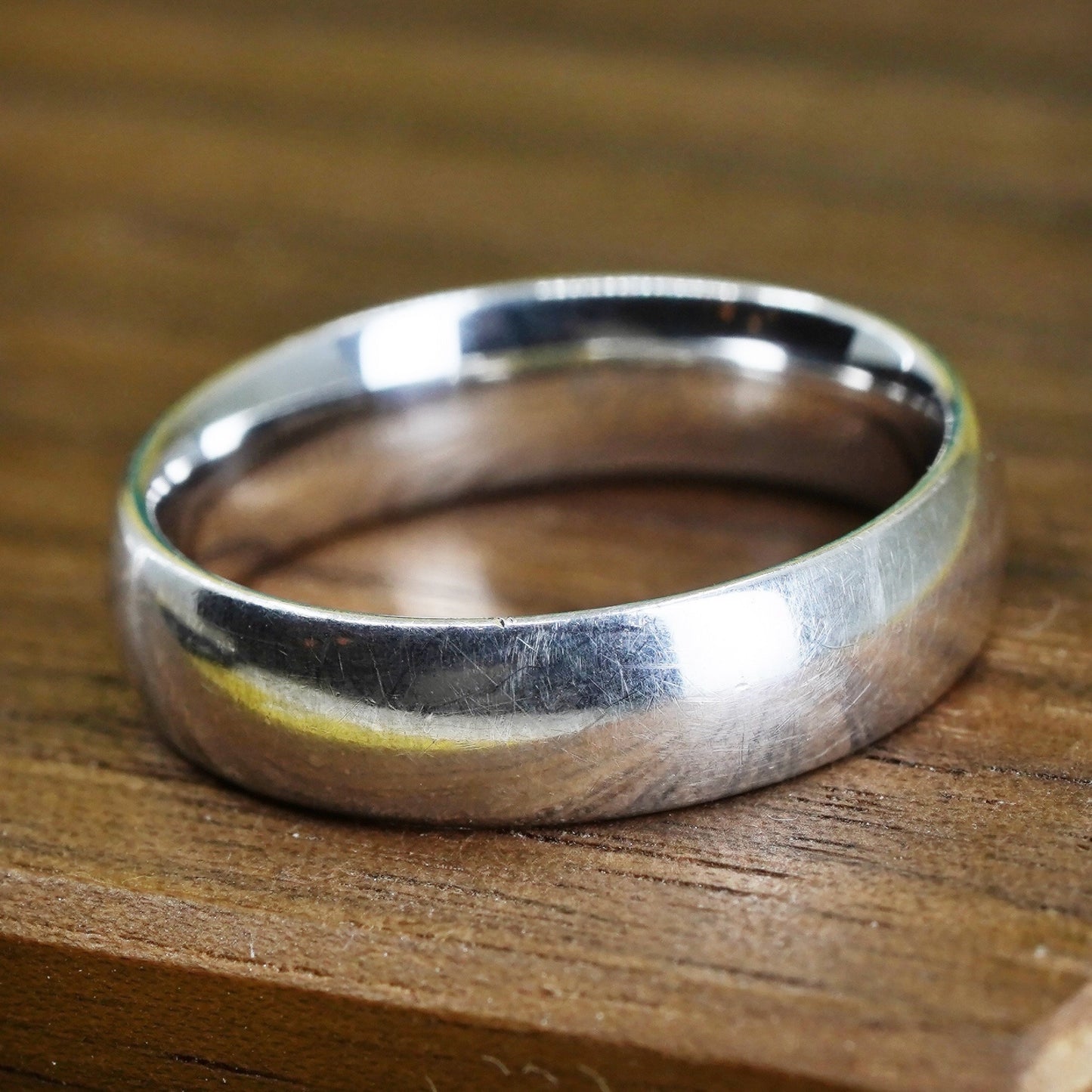 Size 7, vintage Sterling 925 silver wedding ring band