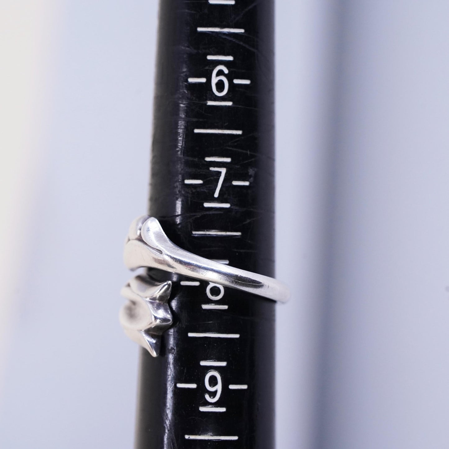 Adjustable, Spanish sterling silver statement ring, 925 tulip flower wrap band