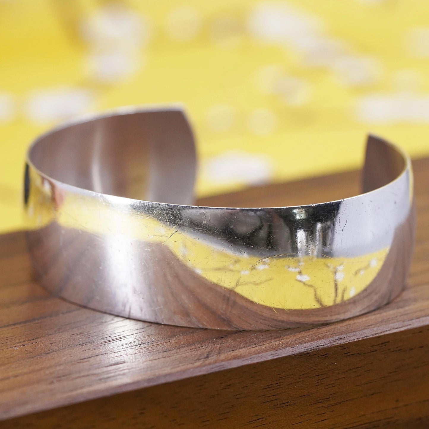 6.5", Vintage Danecraft Sterling silver handmade bracelet, 925 wide cuff