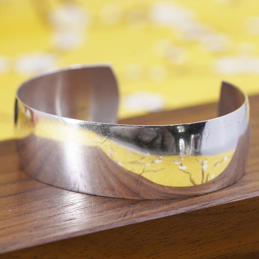 6.5", Vintage Danecraft Sterling silver handmade bracelet, 925 wide cuff