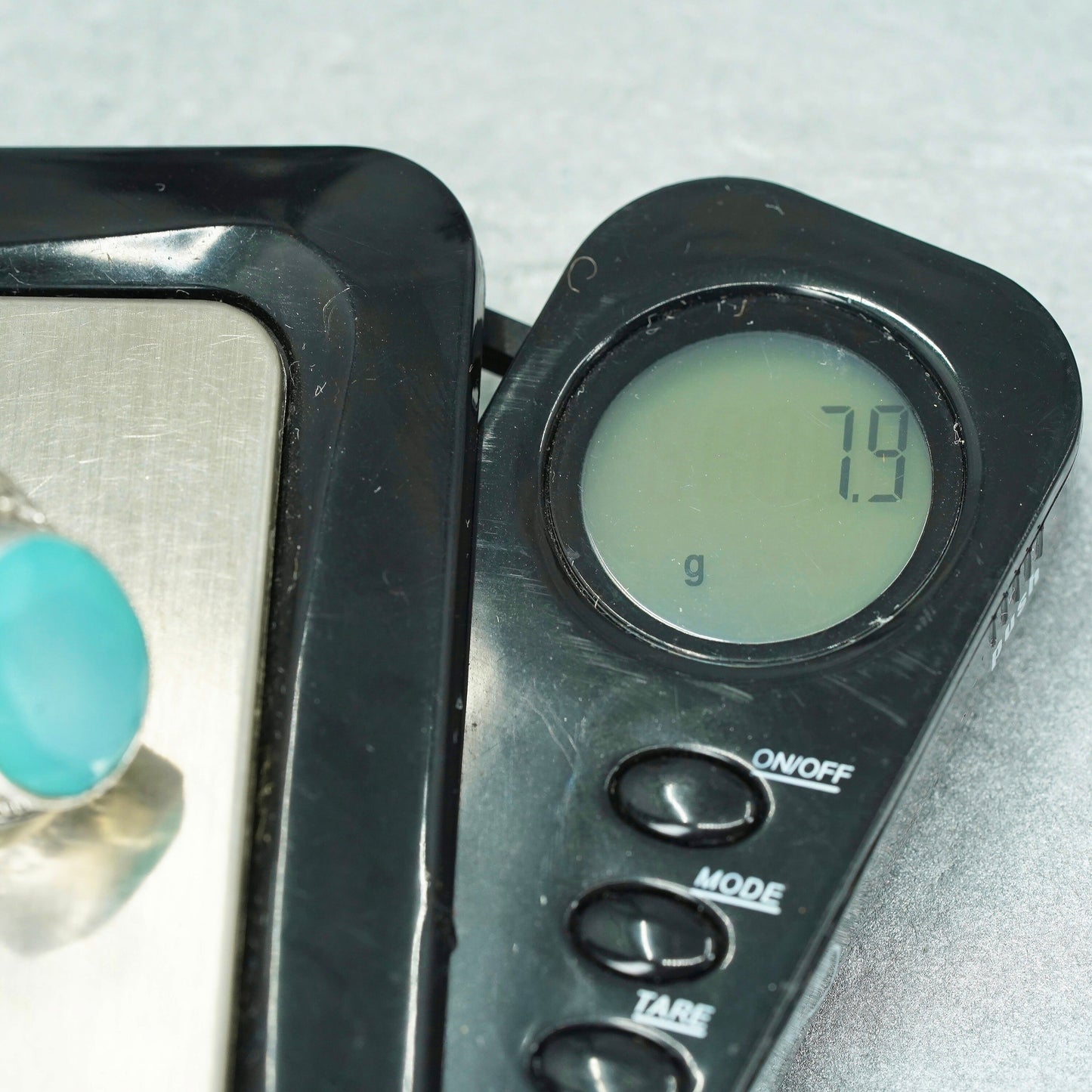 Size 10.25, vintage Sterling 925 silver handmade ring with Chalcedony