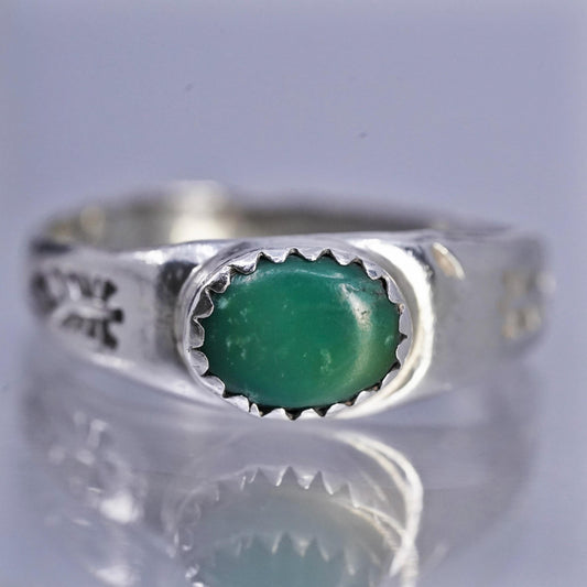Size 8.25, Native American Edison & Laurenda Sterling 925 silver ring turquoise