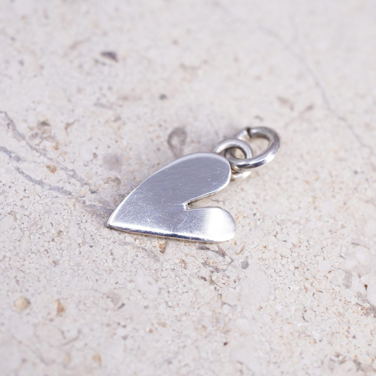 Vintage Far Fetched Sterling silver handmade pendant, 925 heart charm