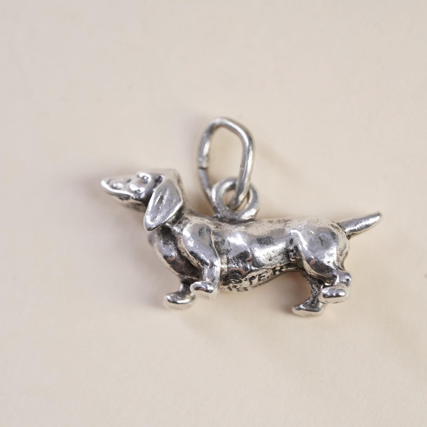 Sterling Silver Dachshund Charm Wiener Dog Pendant Sausage Dog Doxie Jewelry