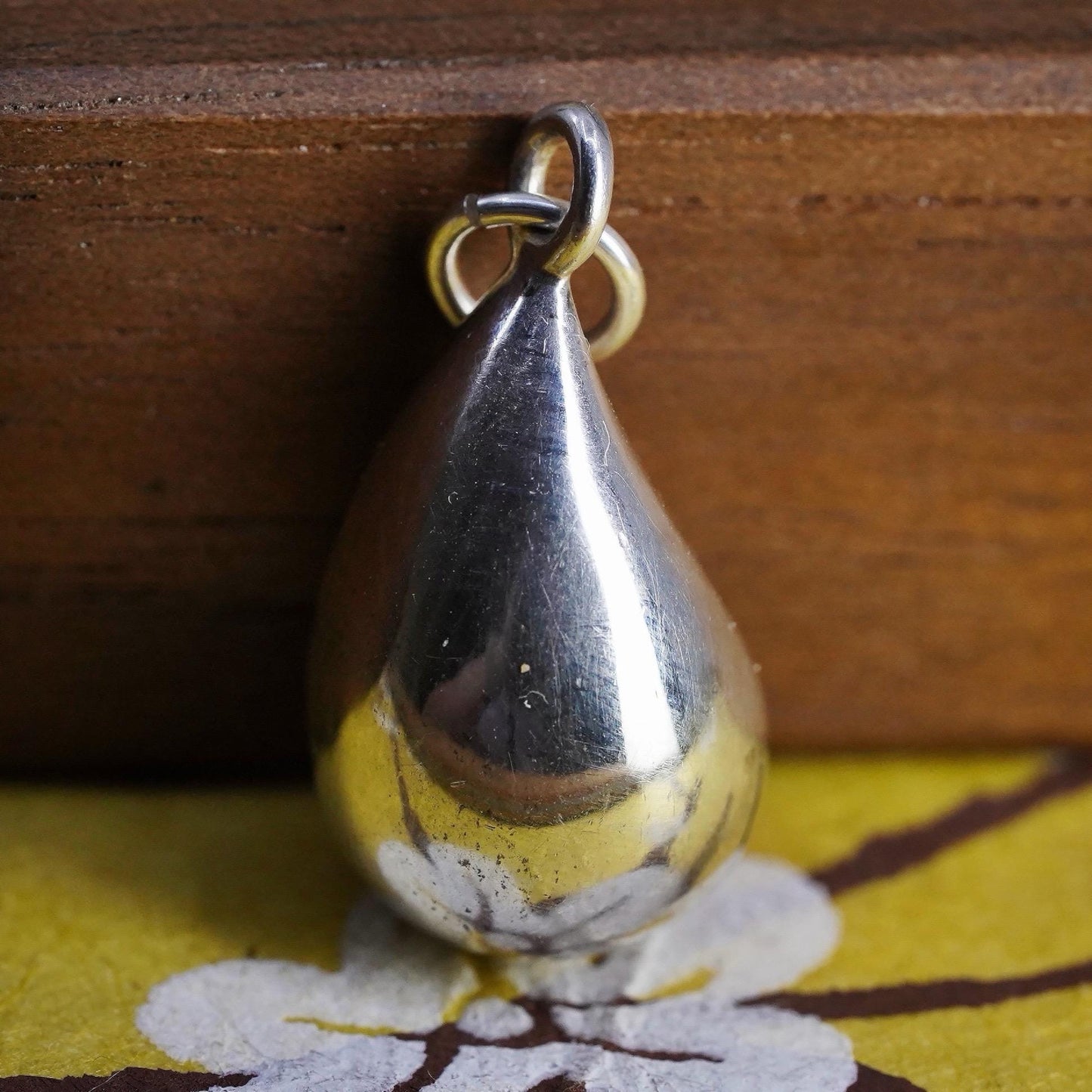 VTG Silpada 925 Sterling Silver Puffy Teardrop Pendant, Minimalist Drop Charm