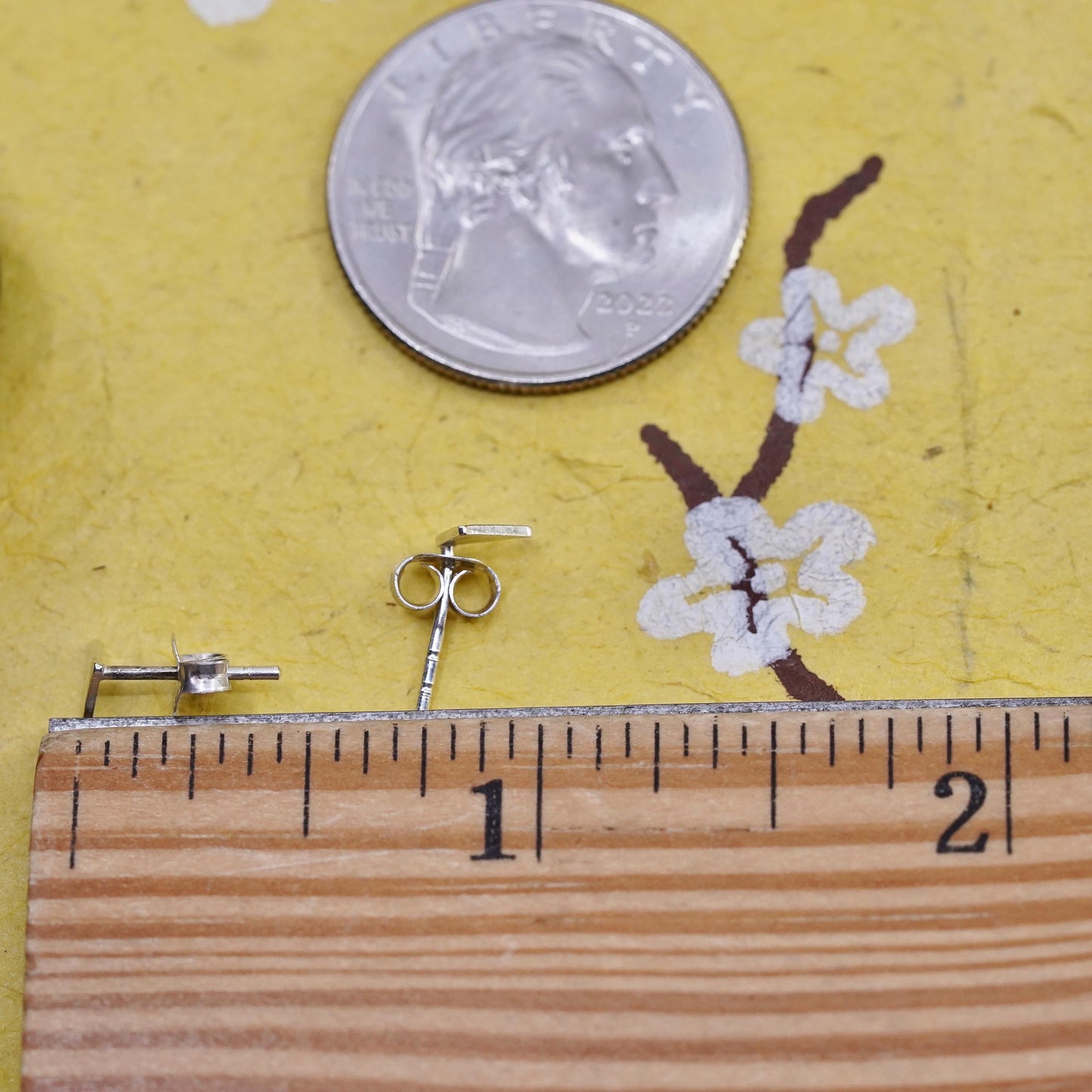 Vintage Bee Sterling silver triangular shape studs, 925 earrings