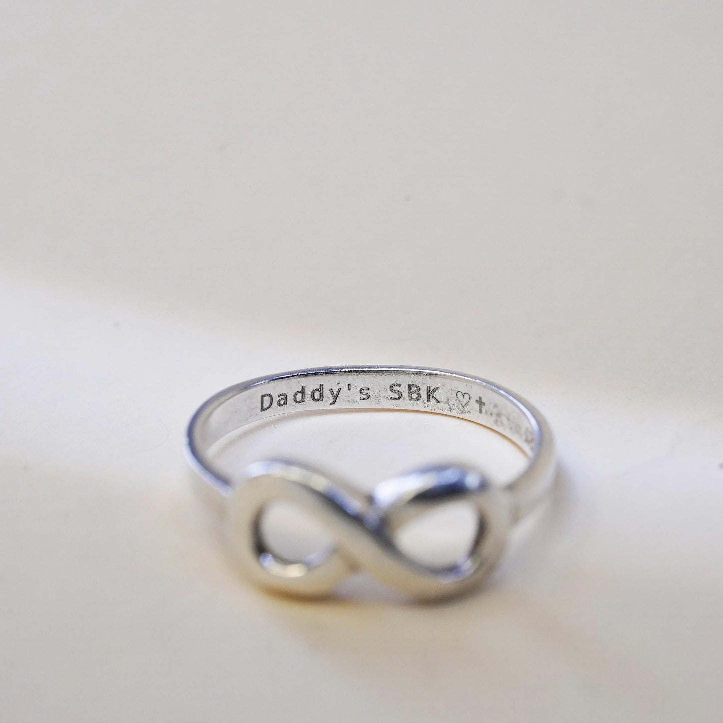 Size 5.25, VTG Sterling silver handmade ring, stackable 925 infinity loop band