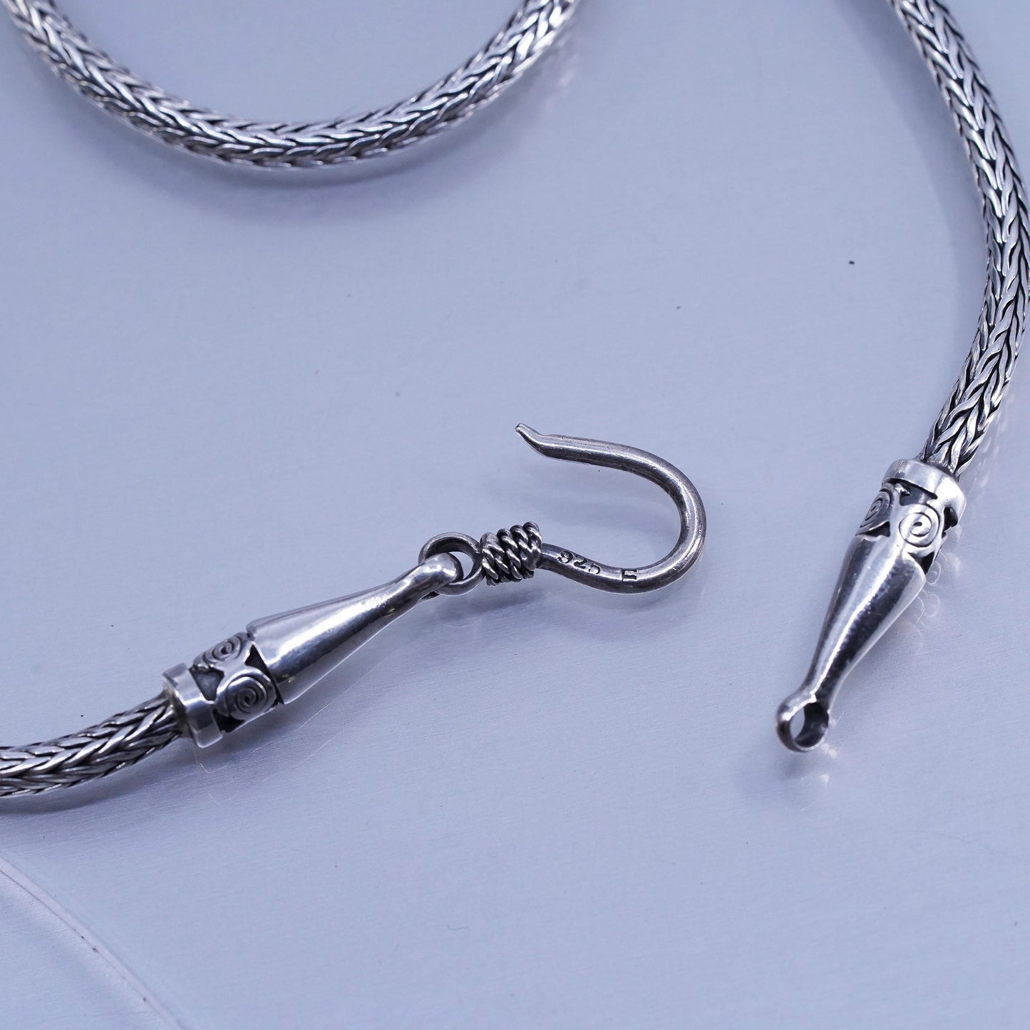 18” 3mm, vintage Sterling 925 silver handmade wheat chain necklace