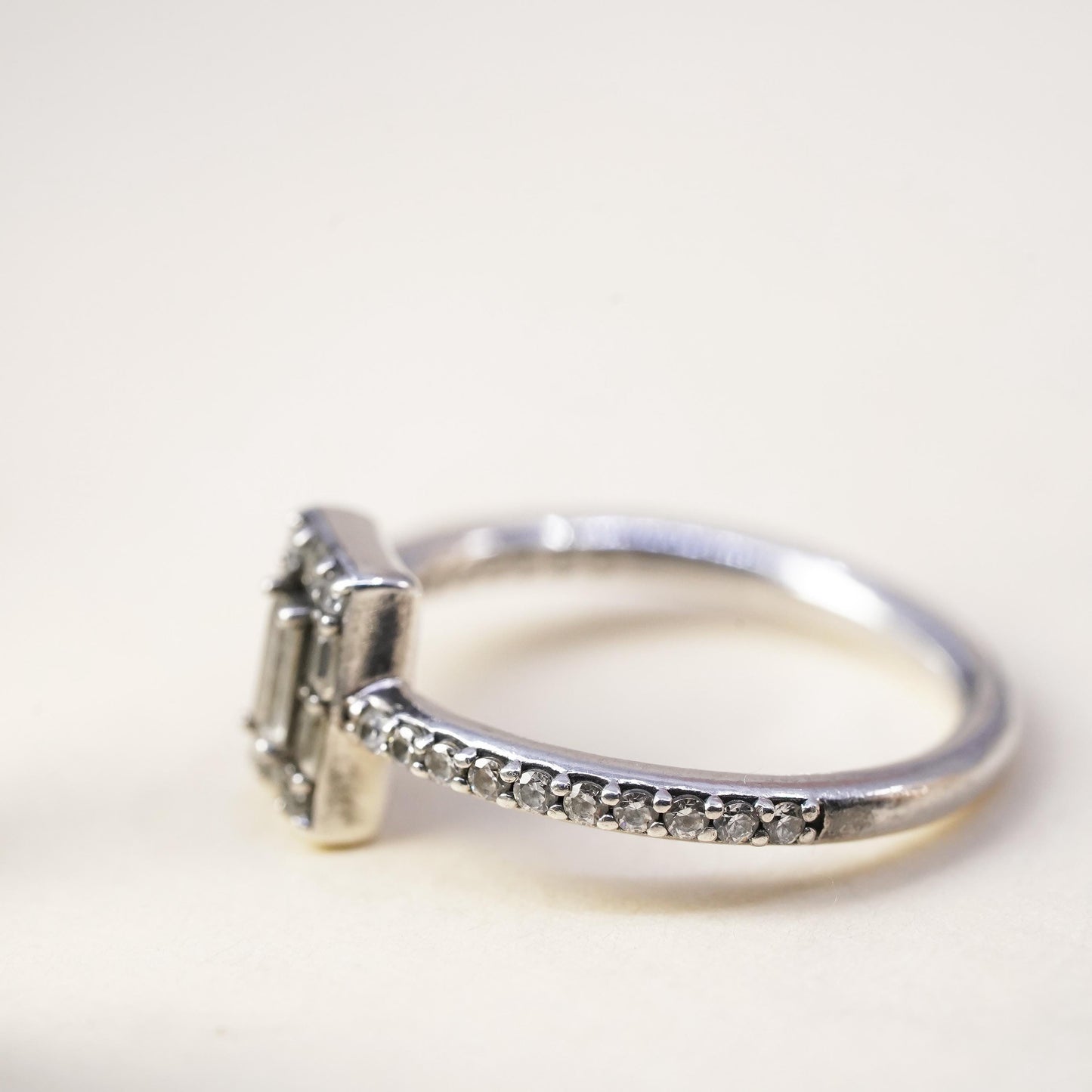 Size 6, ALE Pandora Sterling silver ring, 925 with cluster enamel cut CZ