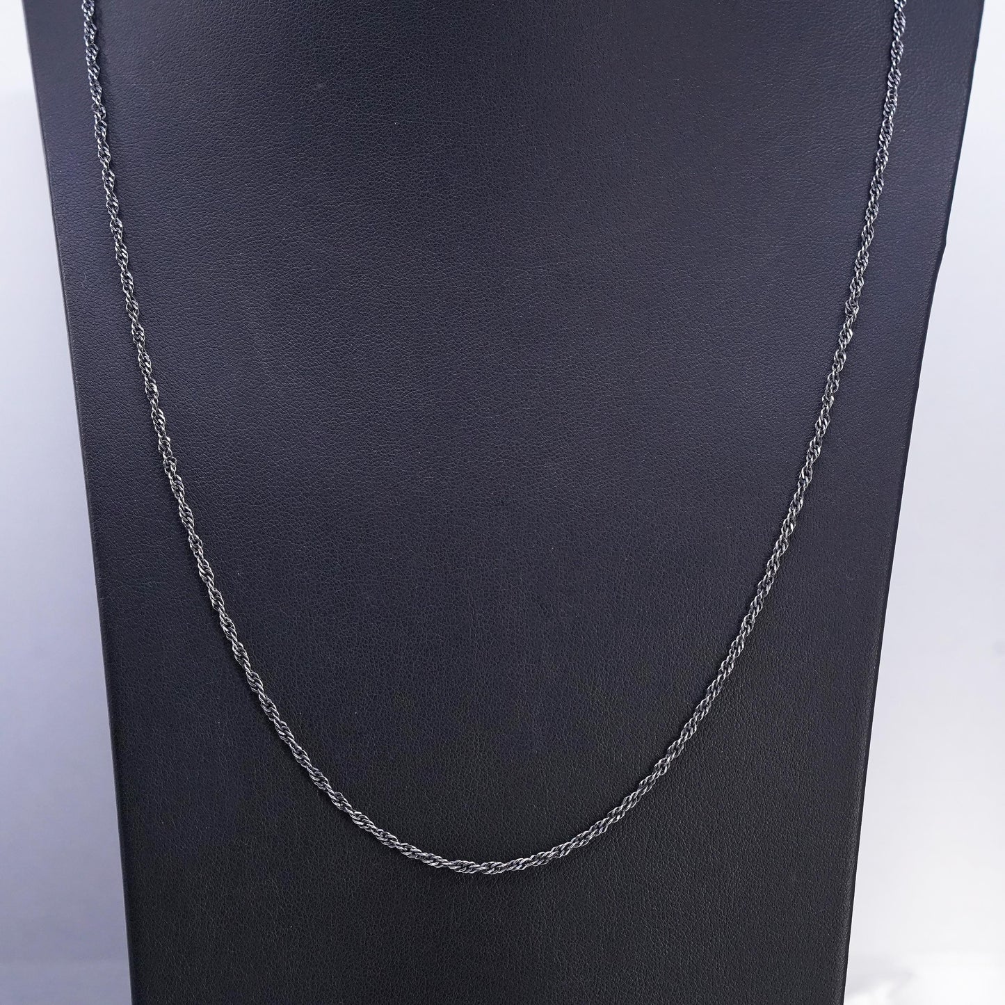 23", vintage Italian KA 1772 Sterling 925 silver twisted curb chain necklace
