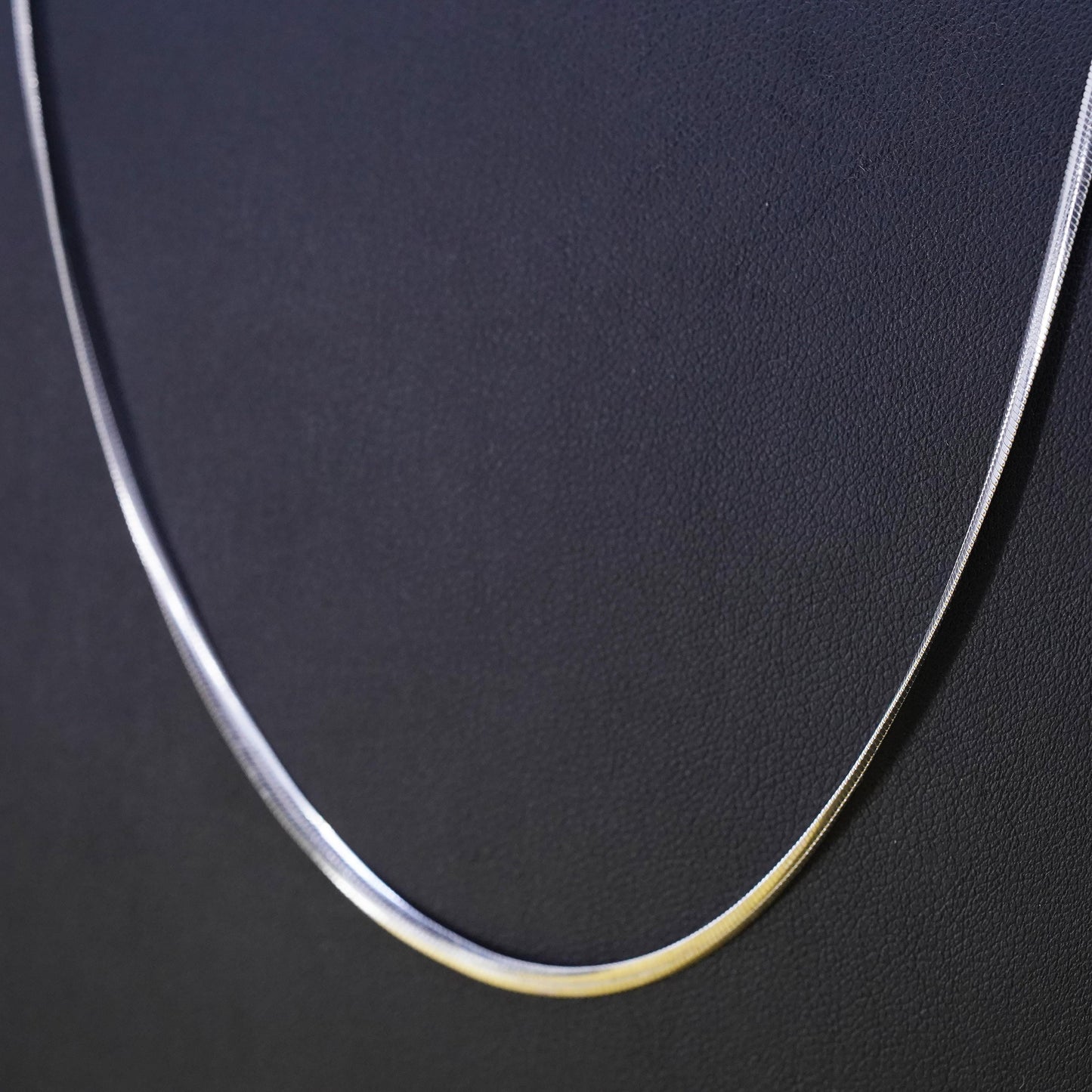 24", Italian Sterling silver necklace, 925 flatten snake chain toggle closure