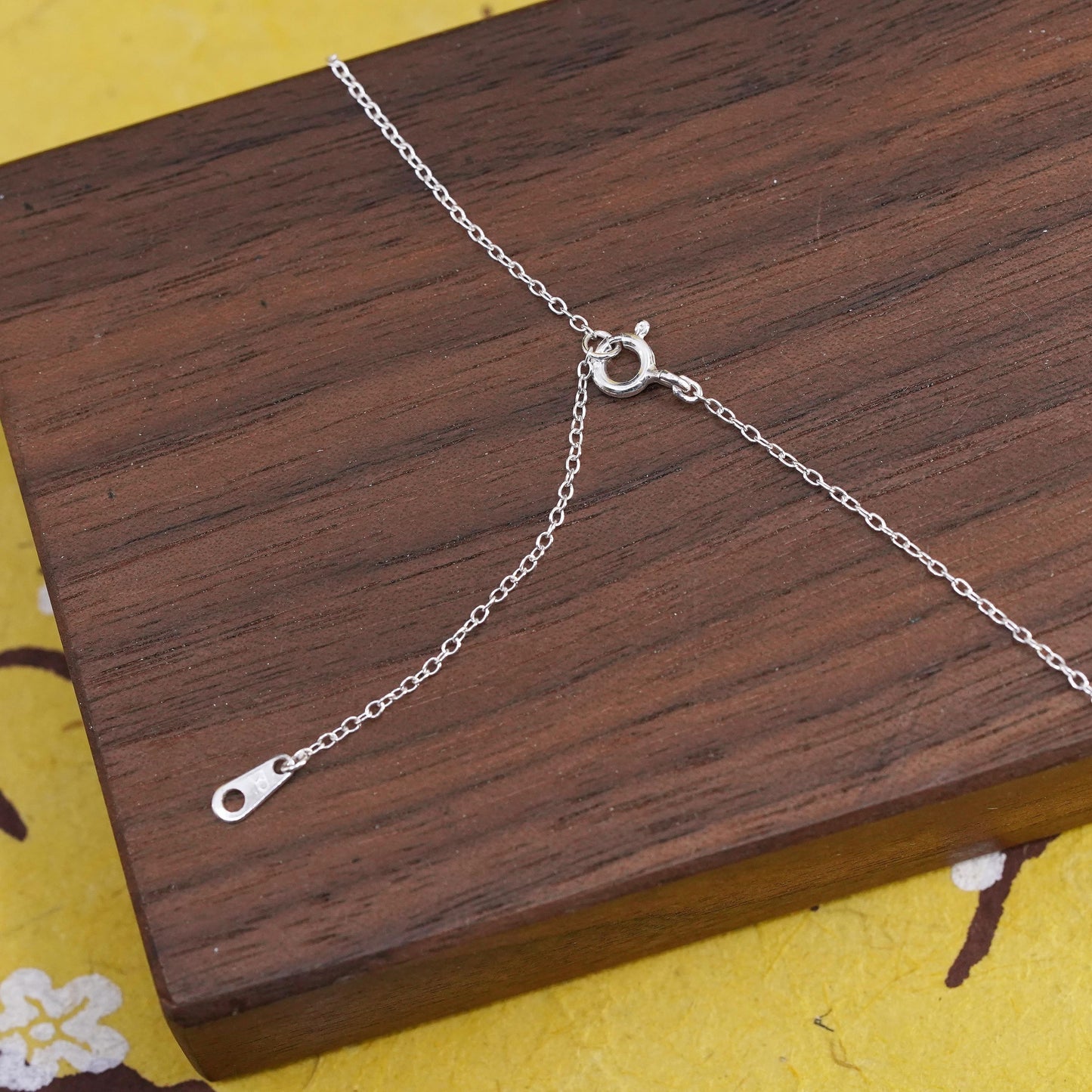 16+2", Italy Sterling 925 Silver Circle Chain Necklace with heart pendant