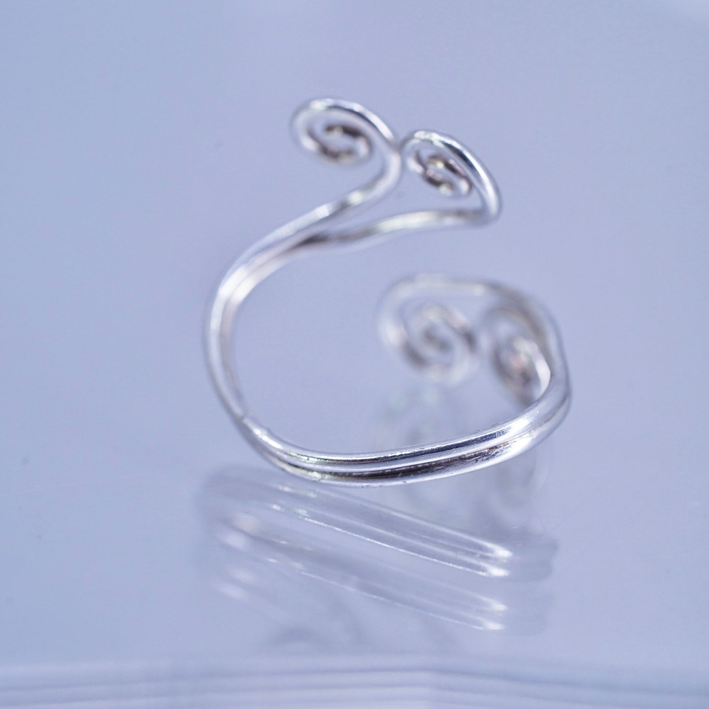 SZ adjustable, vintage southwestern Sterling 925 silver ring, wrap swirly band