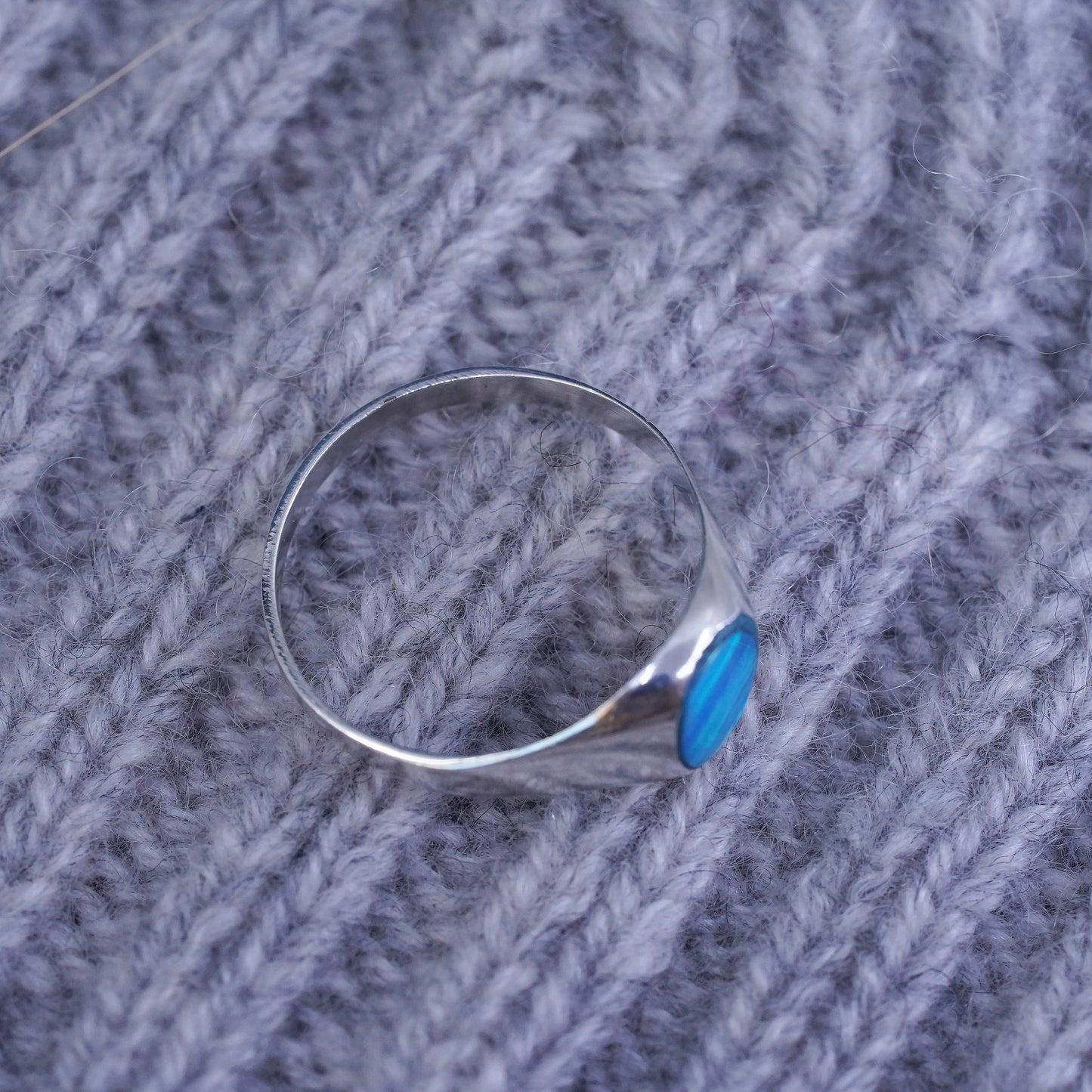 Size 4.25, VTG Sterling Silver Native American opal Ring, ring, 925 band opal