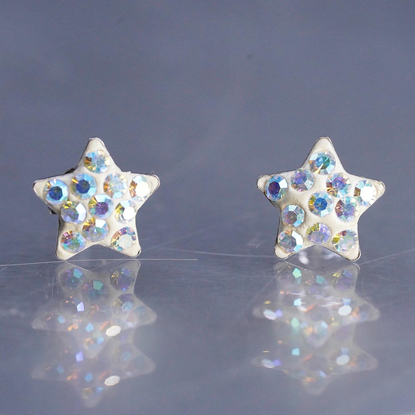 8mm, Vintage Sterling 925 silver handmade earrings, studs with pearl and cz
