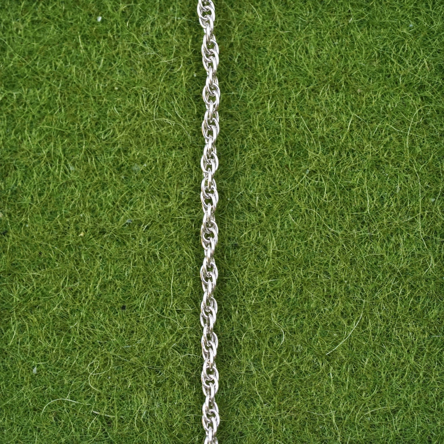 18” 1mm, vintage sterling silver necklace, 925 Singapore rope chain