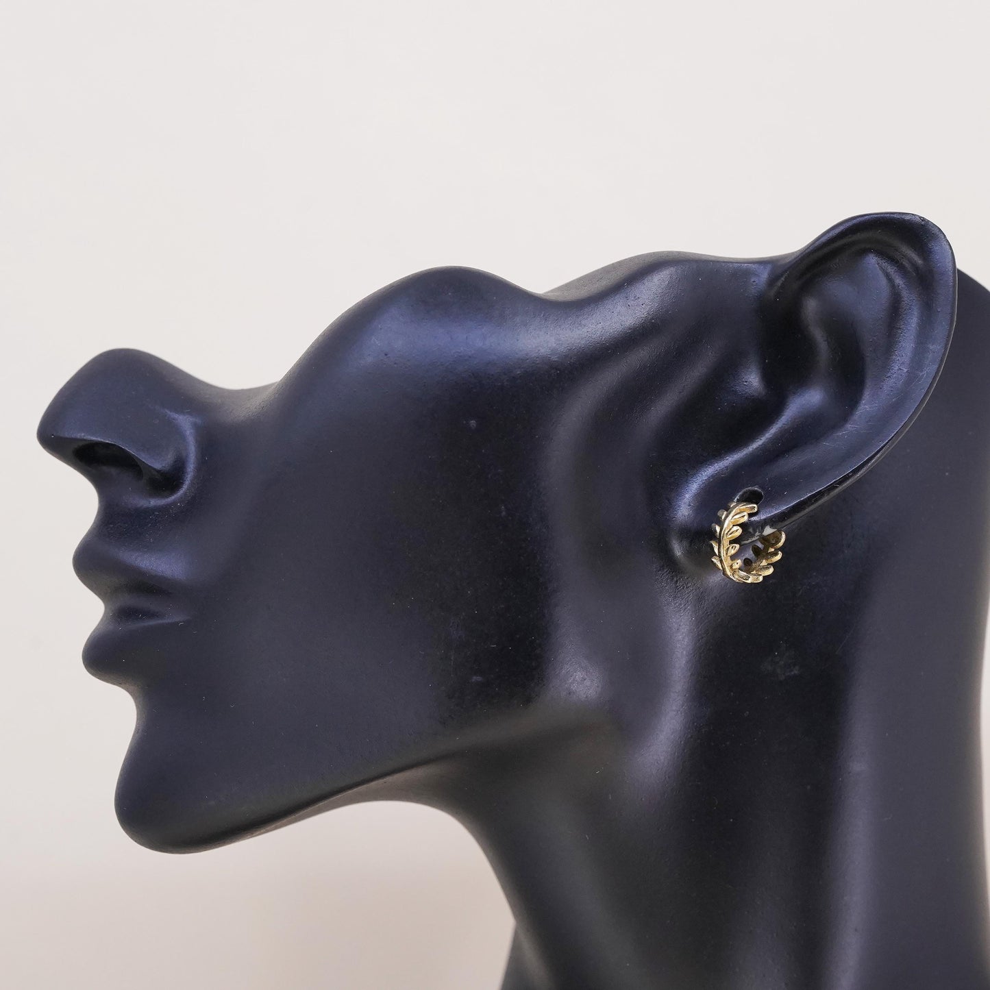 10mm, vermeil gold over sterling silver single earring, 925 twisted huggie hoop