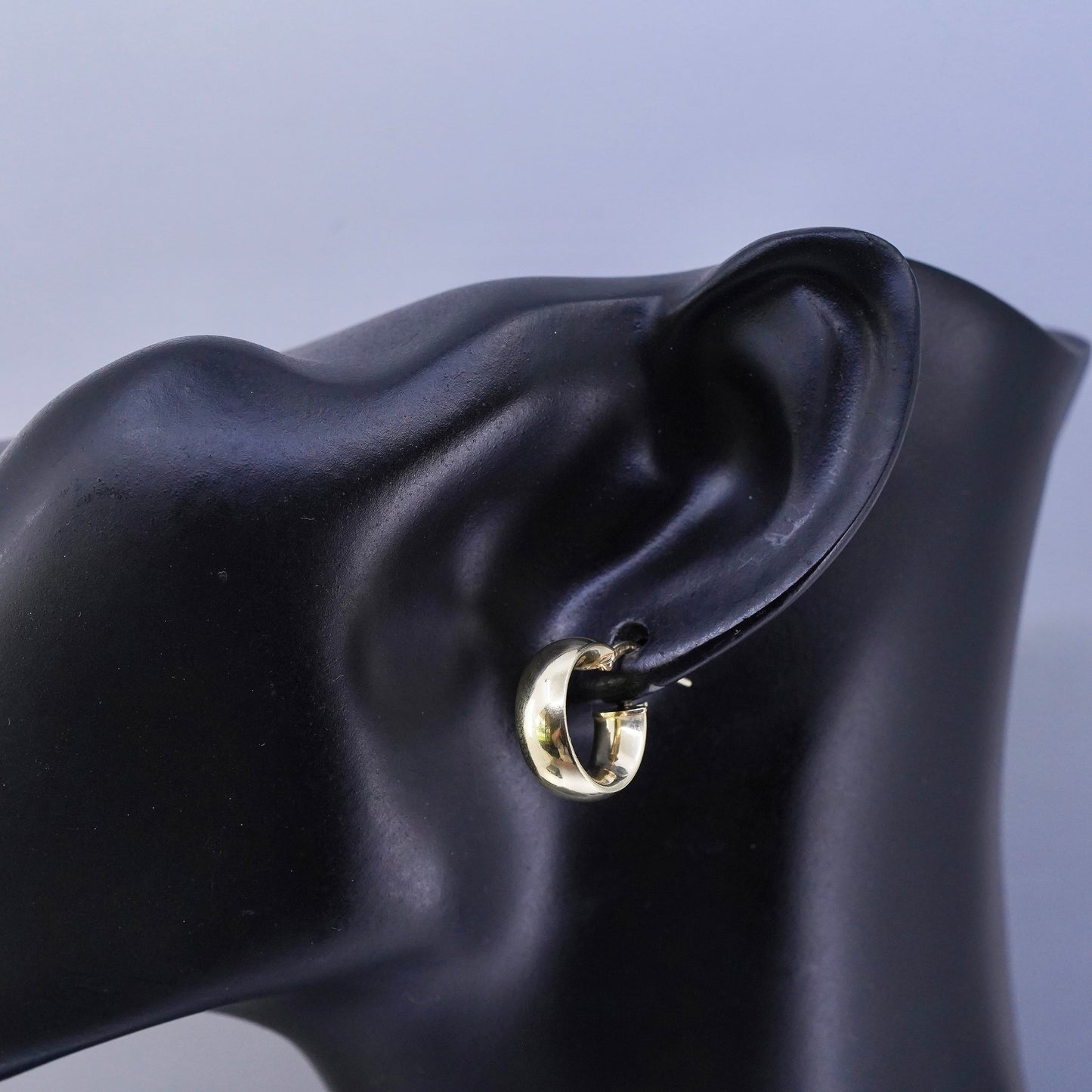 0.5”, Italian vermeil gold over Sterling silver earrings, bold 925 huggie hoops