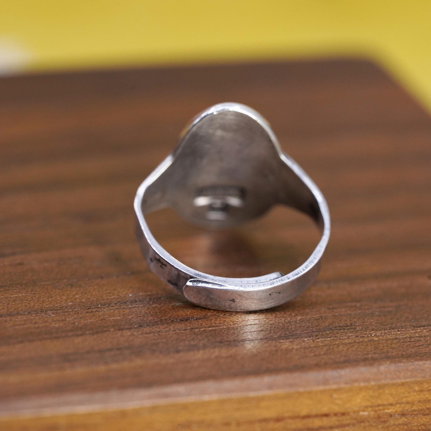 Size adjustable, vintage Sterling silver handmade ring, 925 kokopelli band