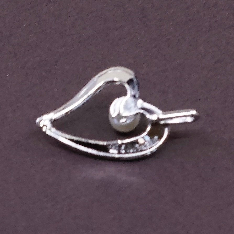 vtg Sterling silver pendant, 925 heart pendant with pearl heart