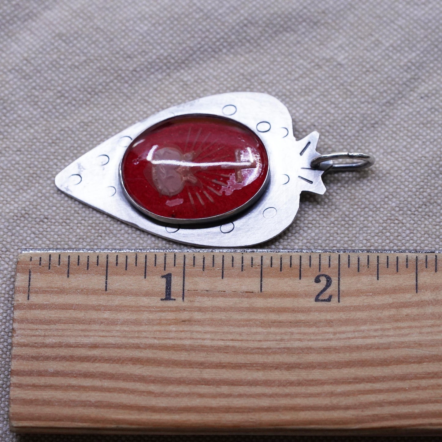 Vintage southwestern Sterling silver handmade pendant, 925 cross