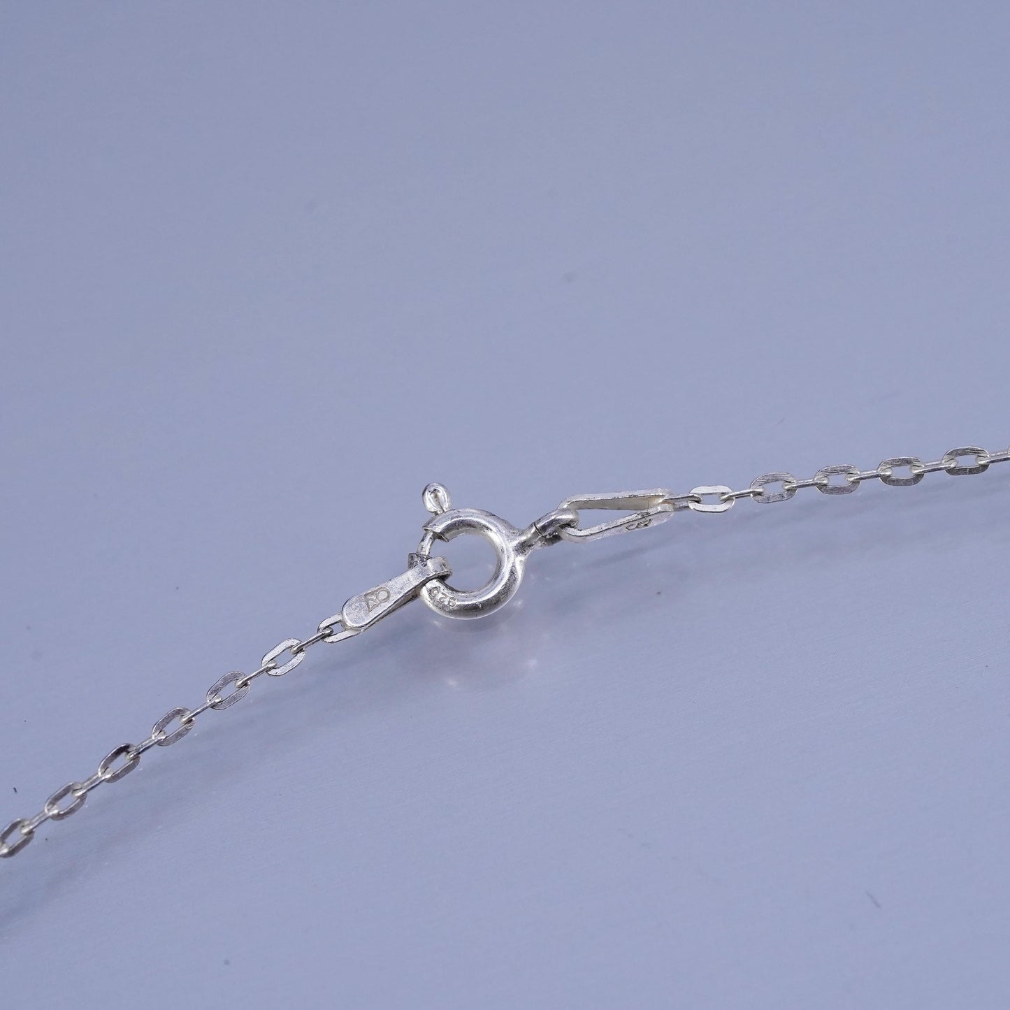 24” 1mm, vintage Sterling 925 silver elongated chain necklace