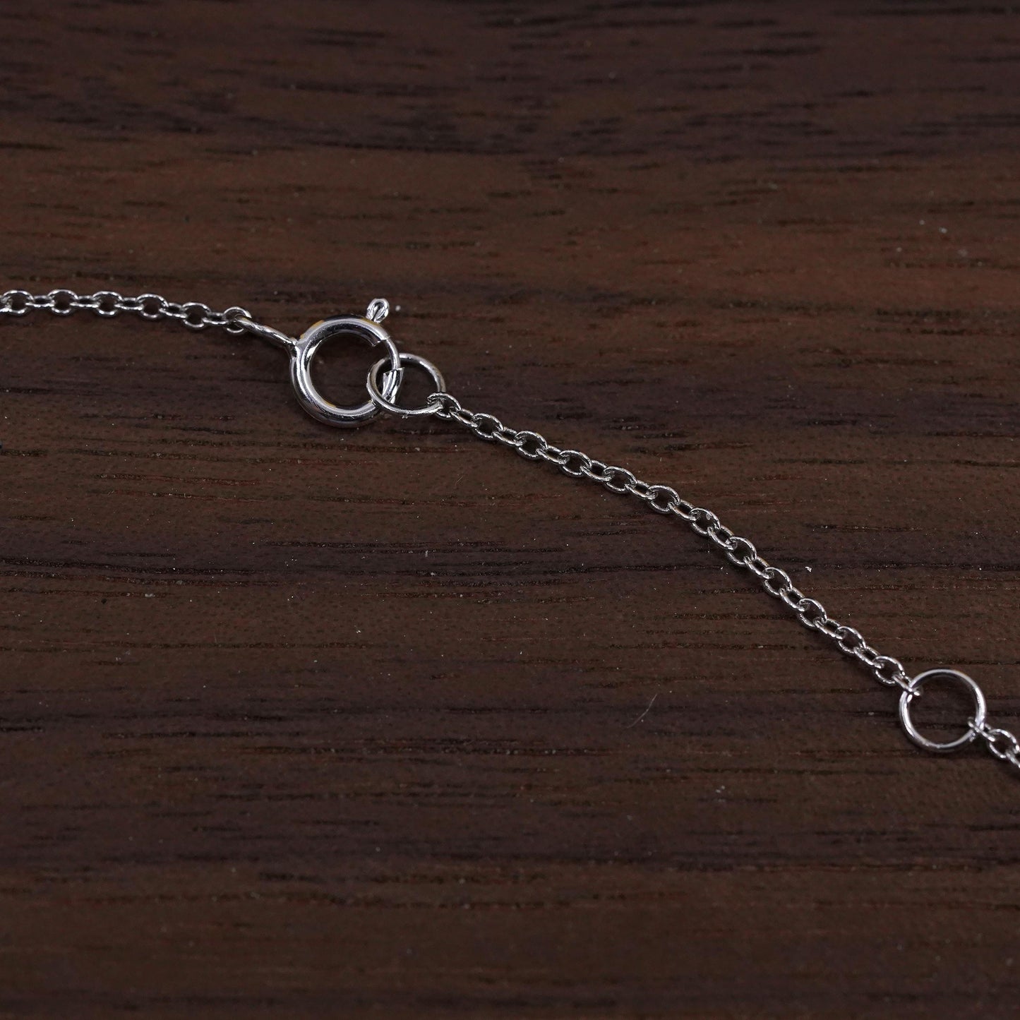 16+2”, vintage Sterling silver necklace, 925 circle chain with pearl pendant
