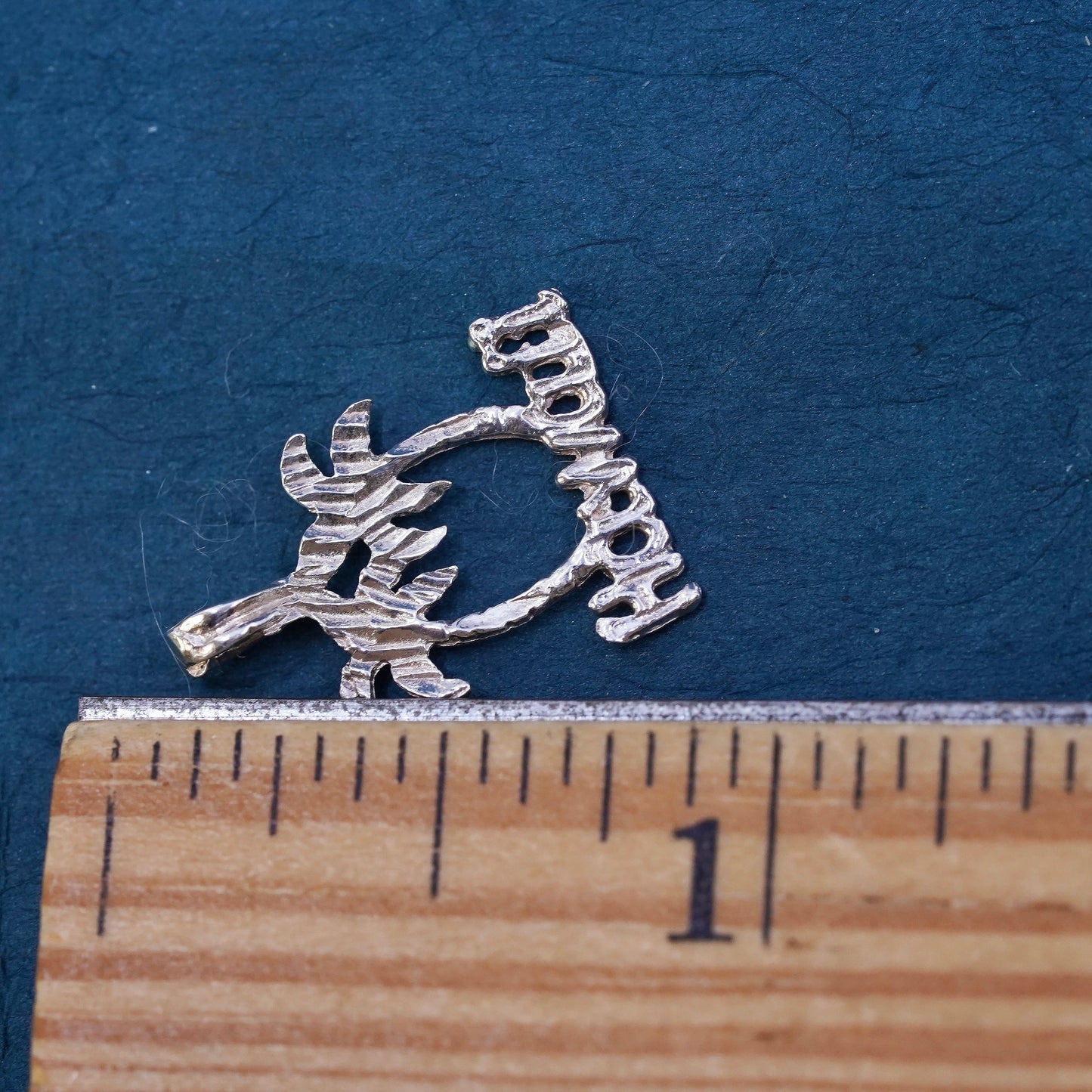 Vintage sterling silver handmade pendant, 925 Hawaii charm with palm tree