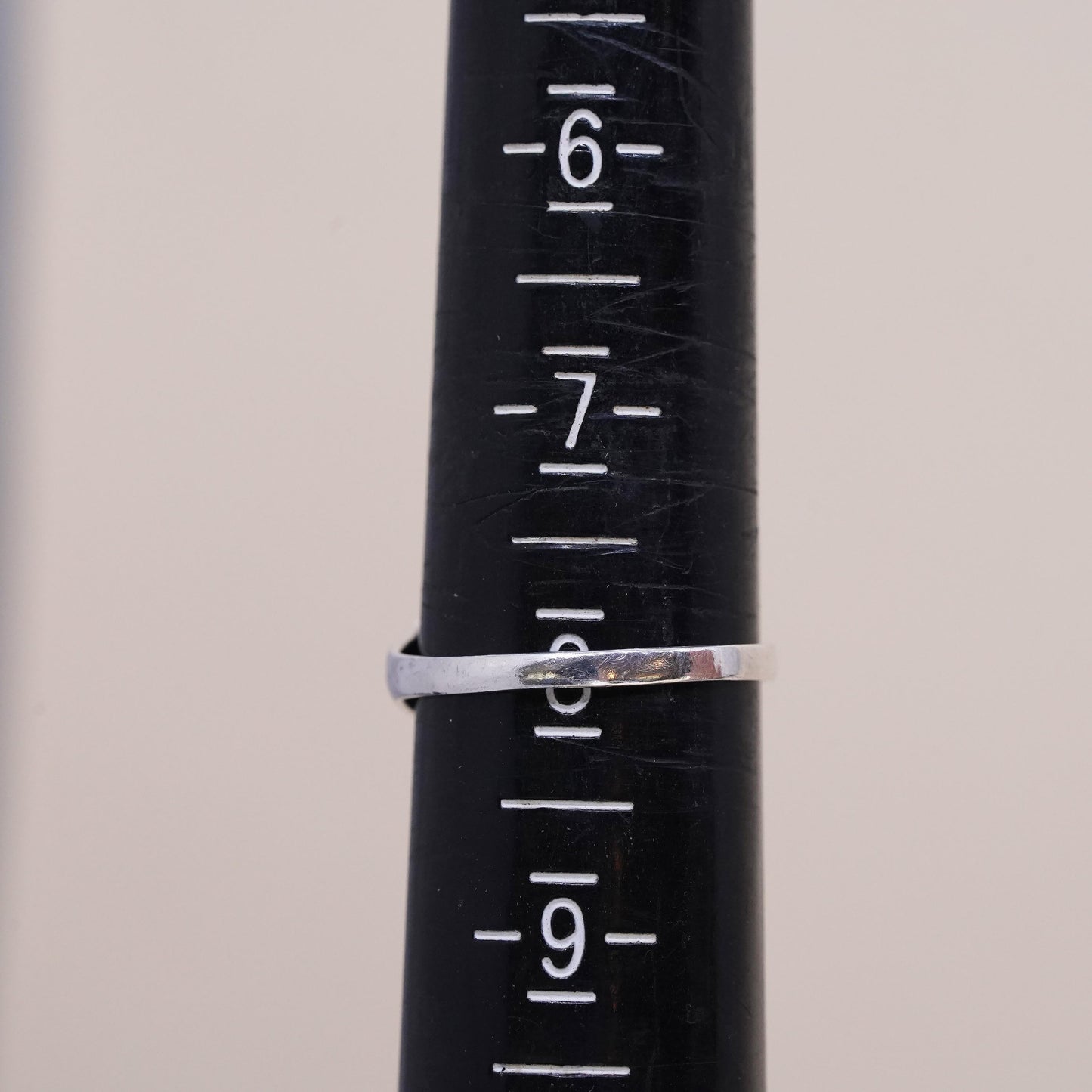 Size 8, Vintage Sterling silver handmade ring, stackable 925 cross band