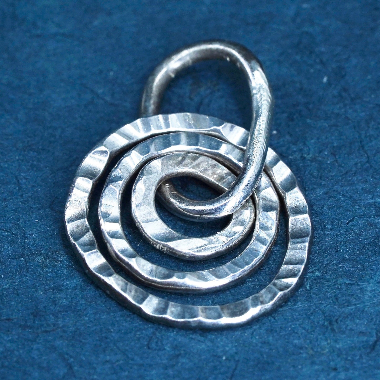 vintage Sterling silver handmade pendant, 925 multi circle pendant