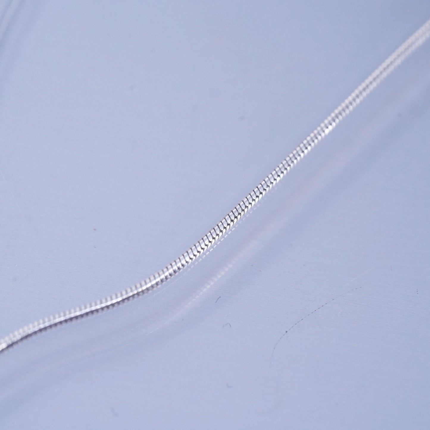 20” 1mm, vintage Italy Sterling 925 silver snake chain necklace