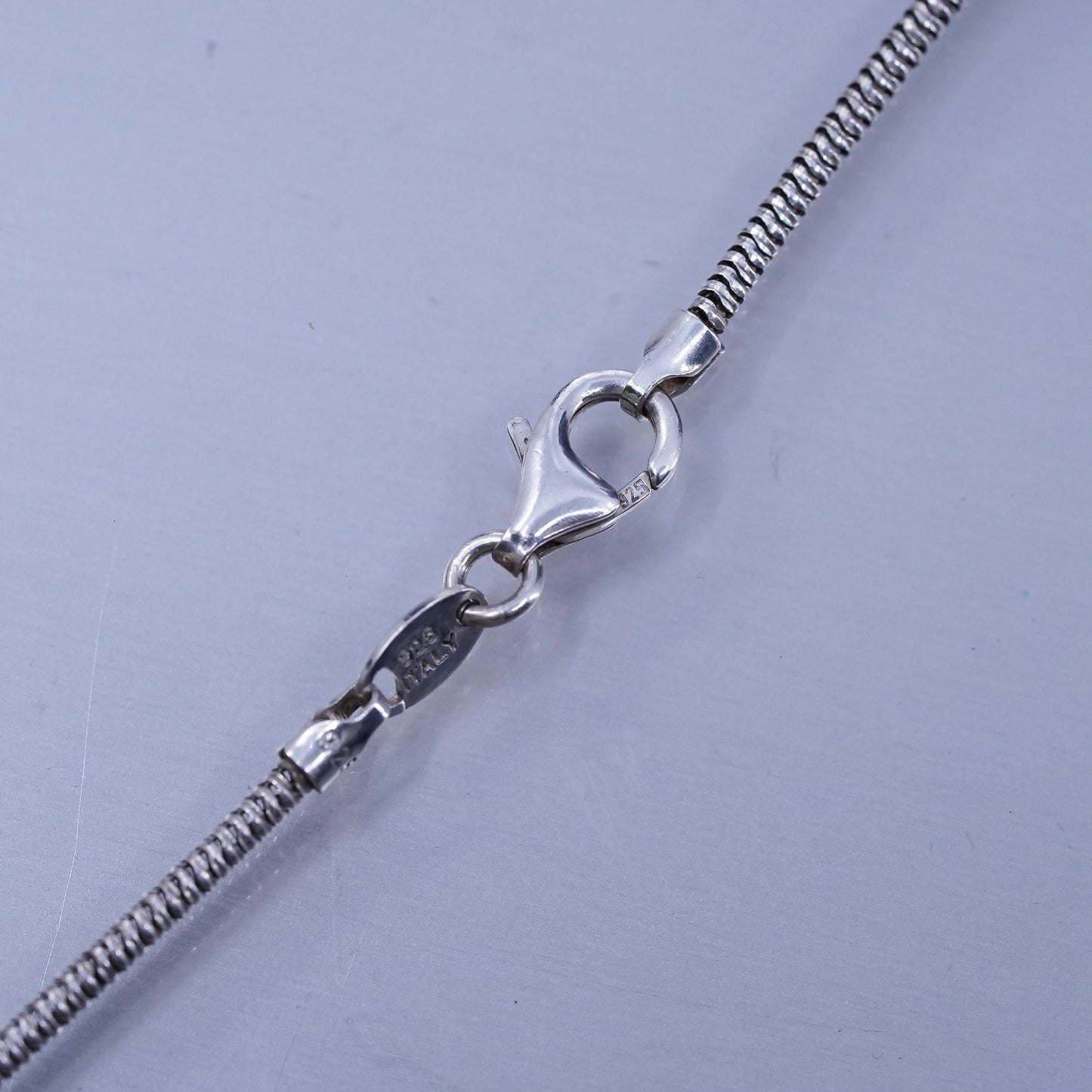 16” 2mm, vintage Italian Sterling 925 silver snake chain necklace