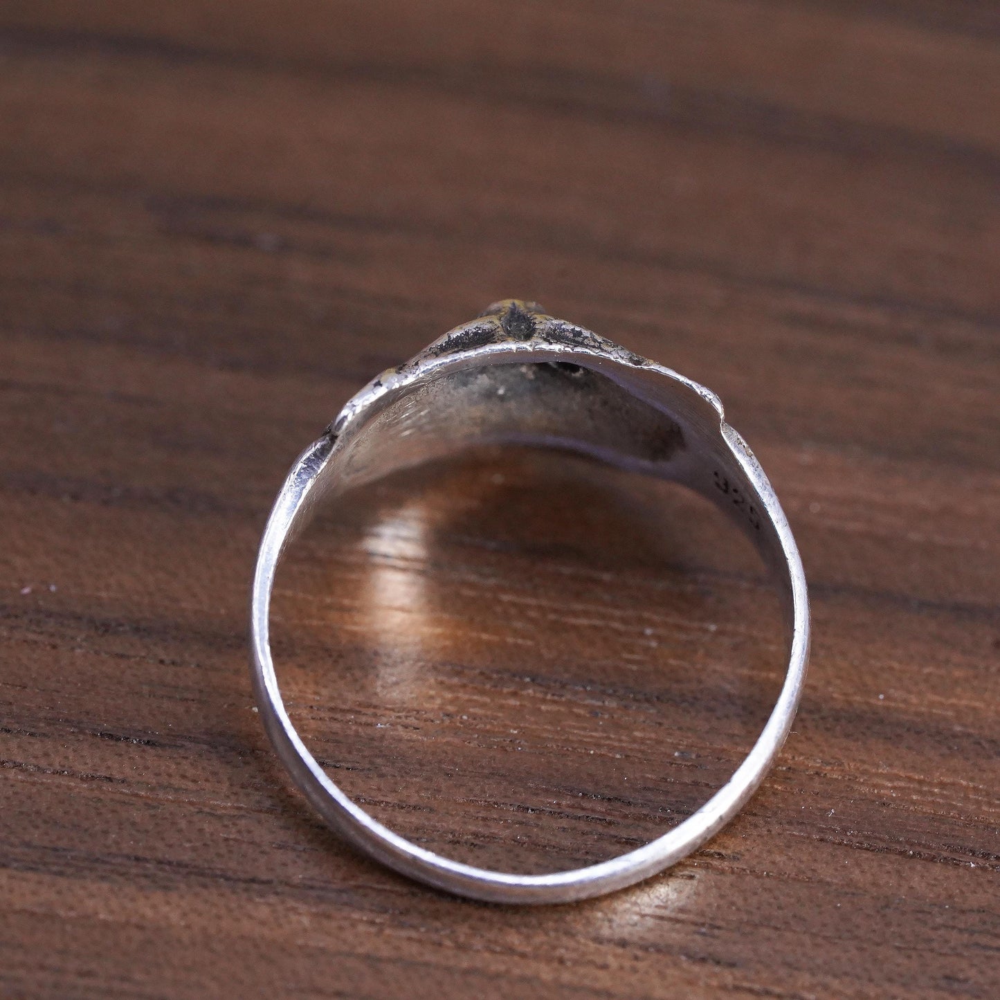 Size 6.5, VTG Sterling Silver 925 Bat Ring, Gothic Vampire Bat Statement Ring