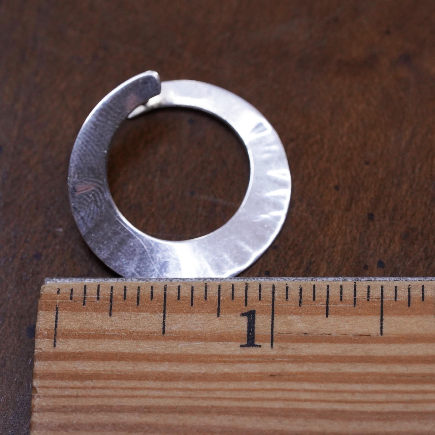1.25”, Ed Levin Ed Levin Vintage Sterling Silver Swirl Disc single Earring hoop