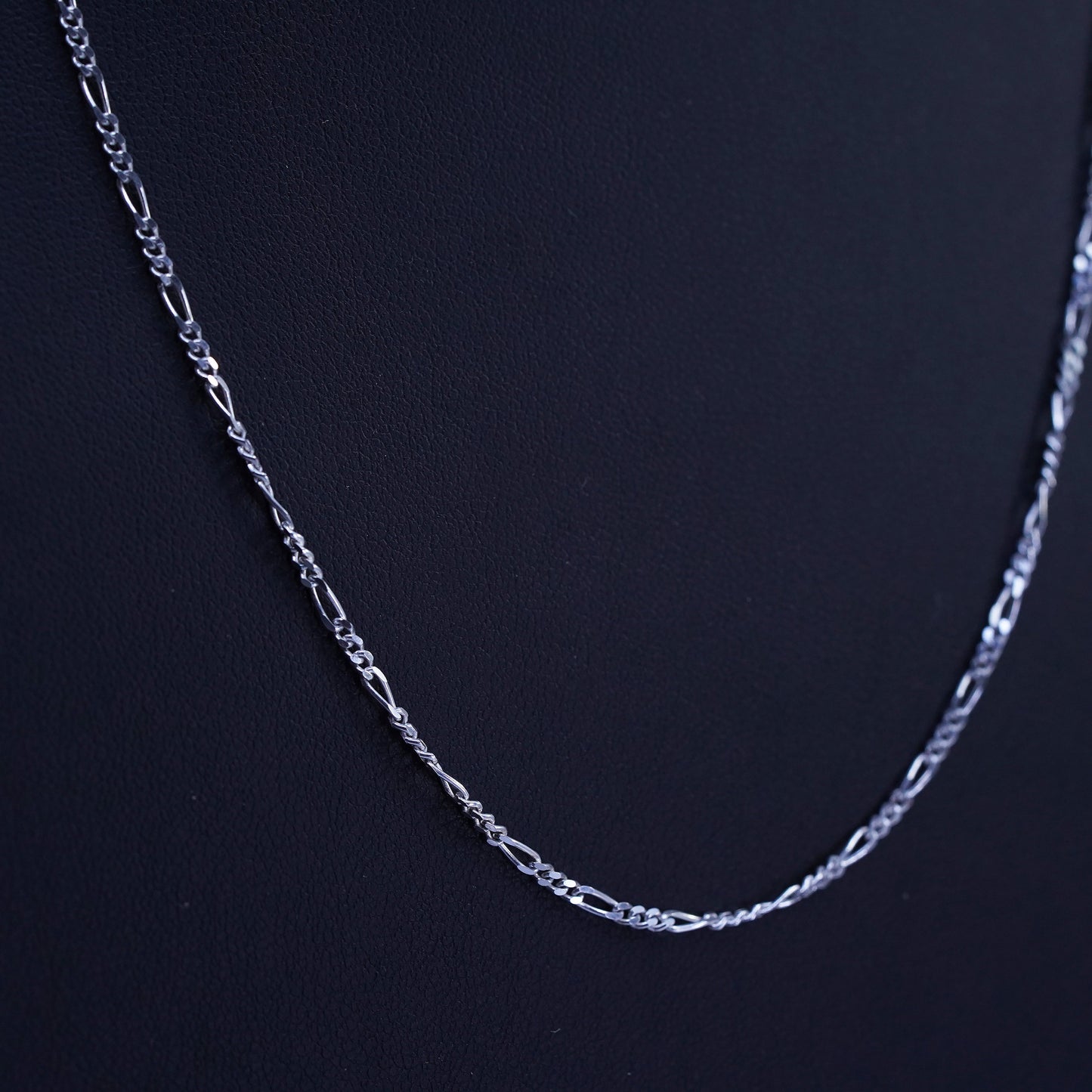20” 2mm, vintage Italian Sterling 925 silver figaro chain necklace