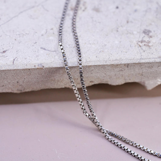 30”, 1.6mm, vintage Sterling silver handmade necklace, 925 box chain