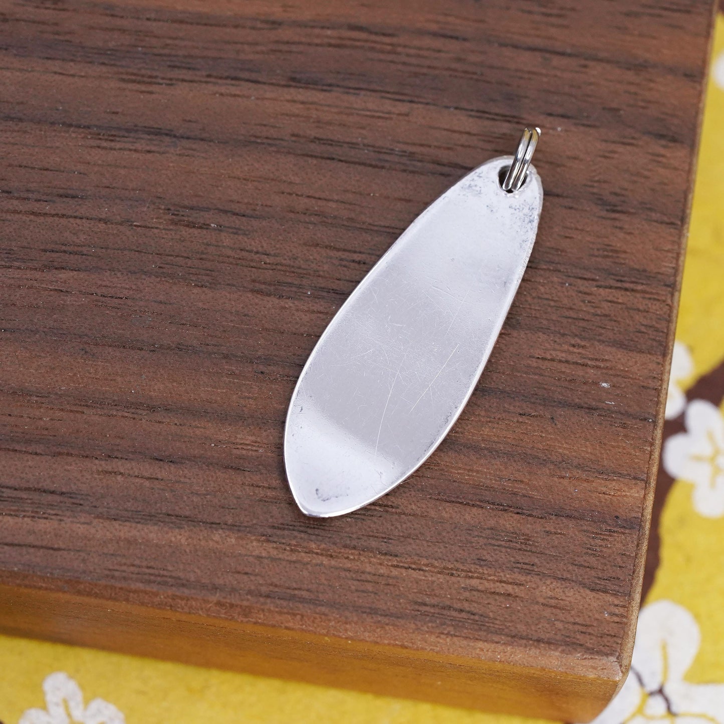 Vintage Sterling silver handmade charm, 925 spoon tag pendant, silver tested