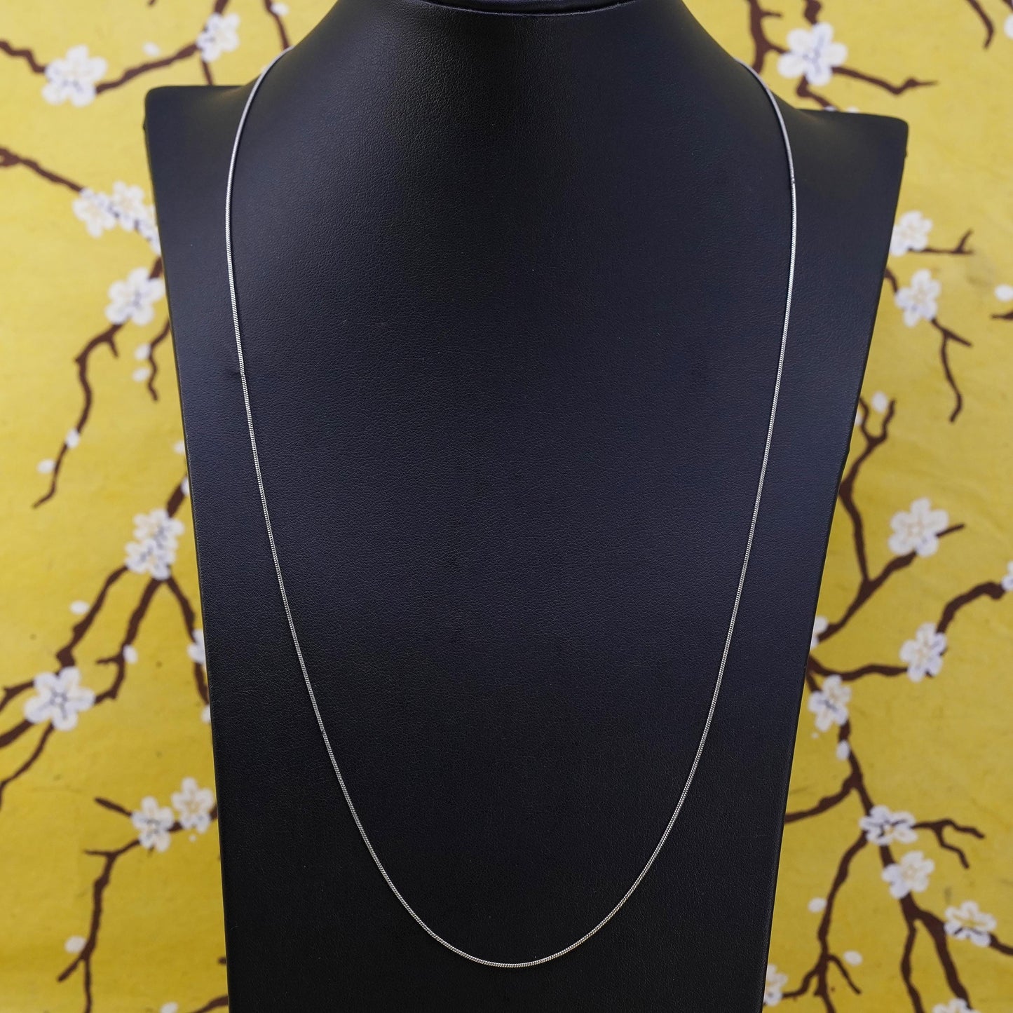 24”, 1mm, vintage sterling silver snake chain, textured 925 necklace