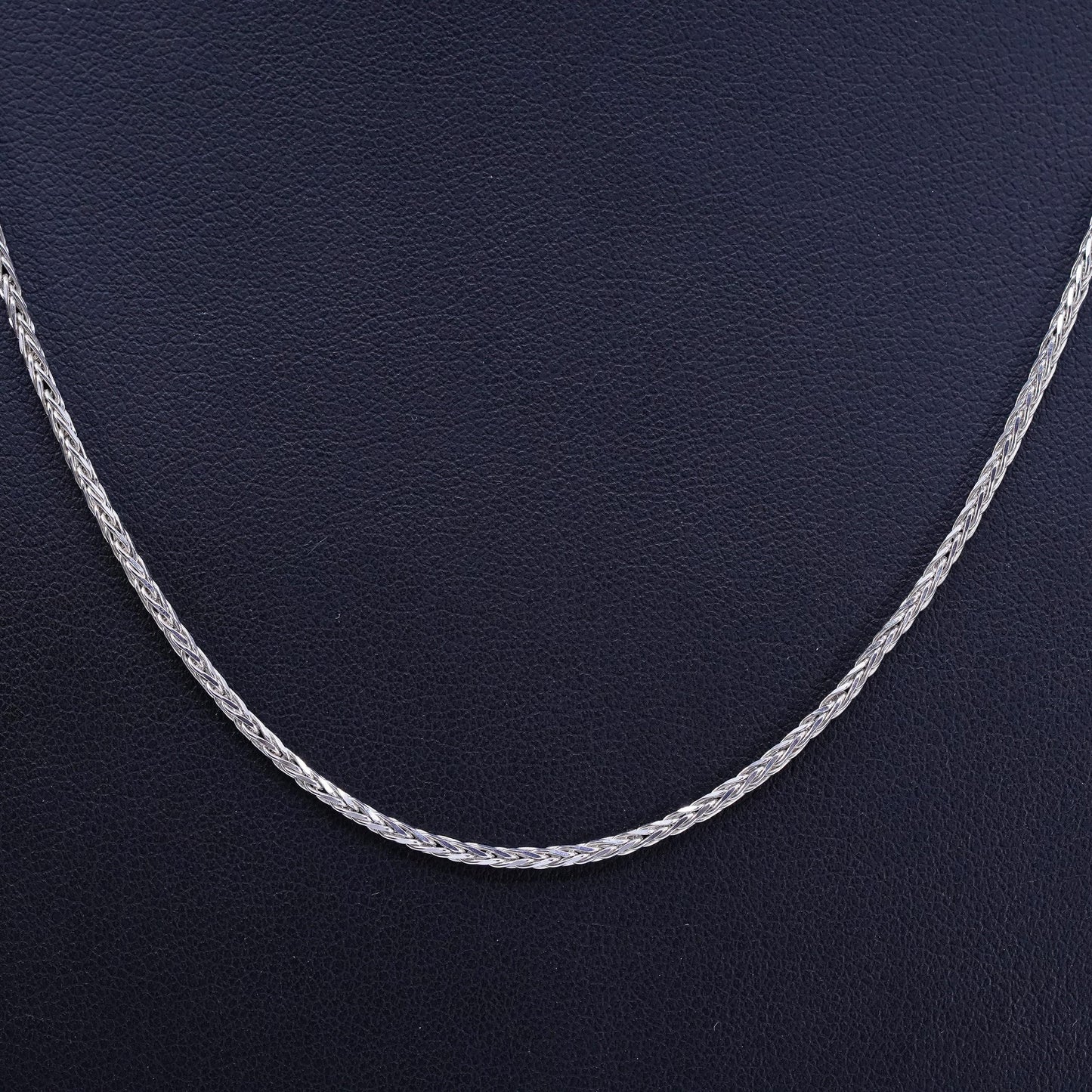 20” 2mm, vintage Mexican Sterling 925 silver handmade wheat chain necklace